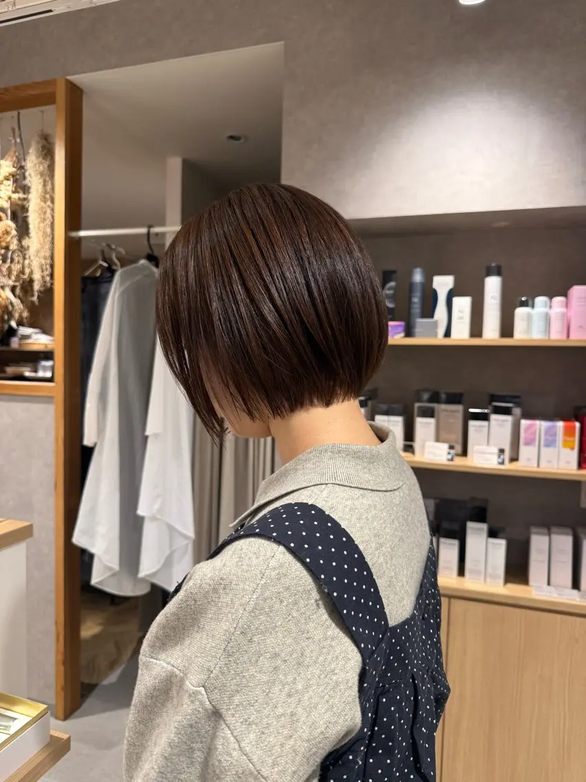 ショート ショートボブ ボブ レイヤーカット ショートヘア anju.カット 透明感カラー/パーマのヘアスタイル