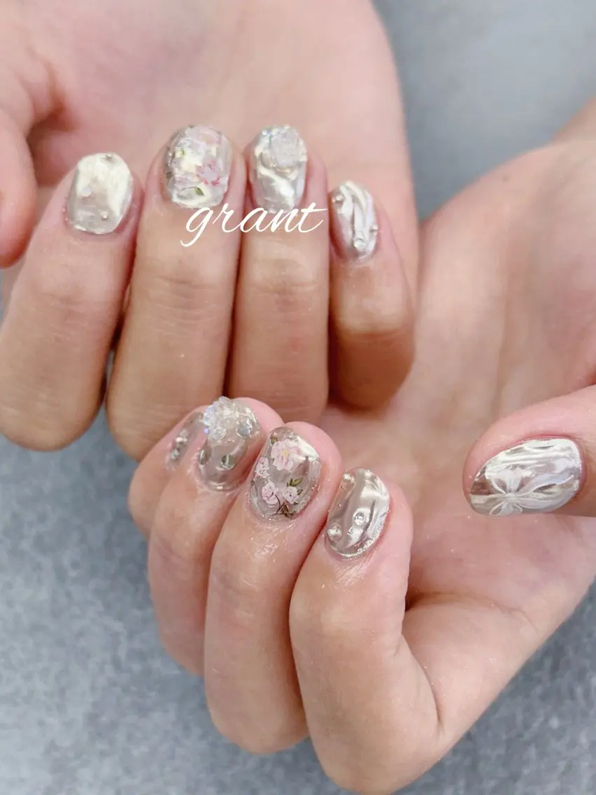 ネイル ミラーネイル ハンドネイル nailsalon grantのネイルデザイン