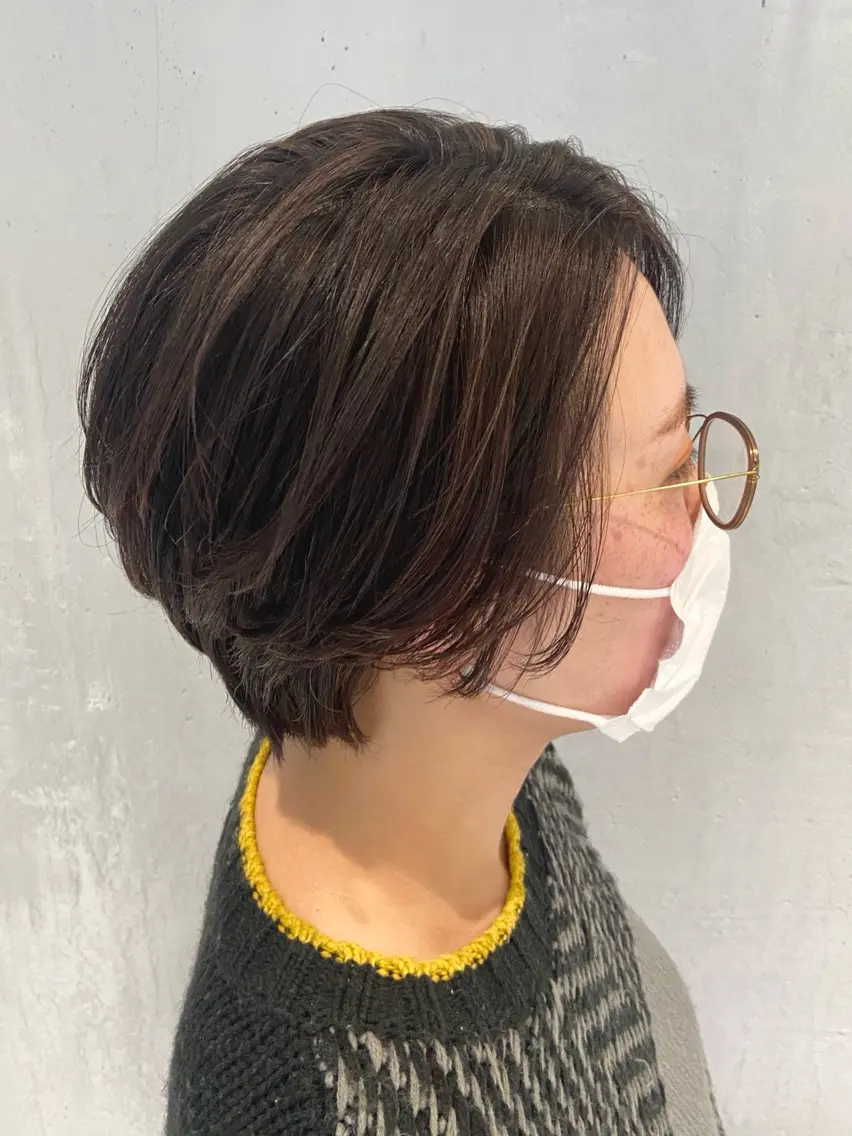 ショート カラー ハイライトカラー ハイライト ショートヘア カット ヘアカラー トリートメント matka白髪ぼかし 大人ヘア/KEIKOのヘアスタイル