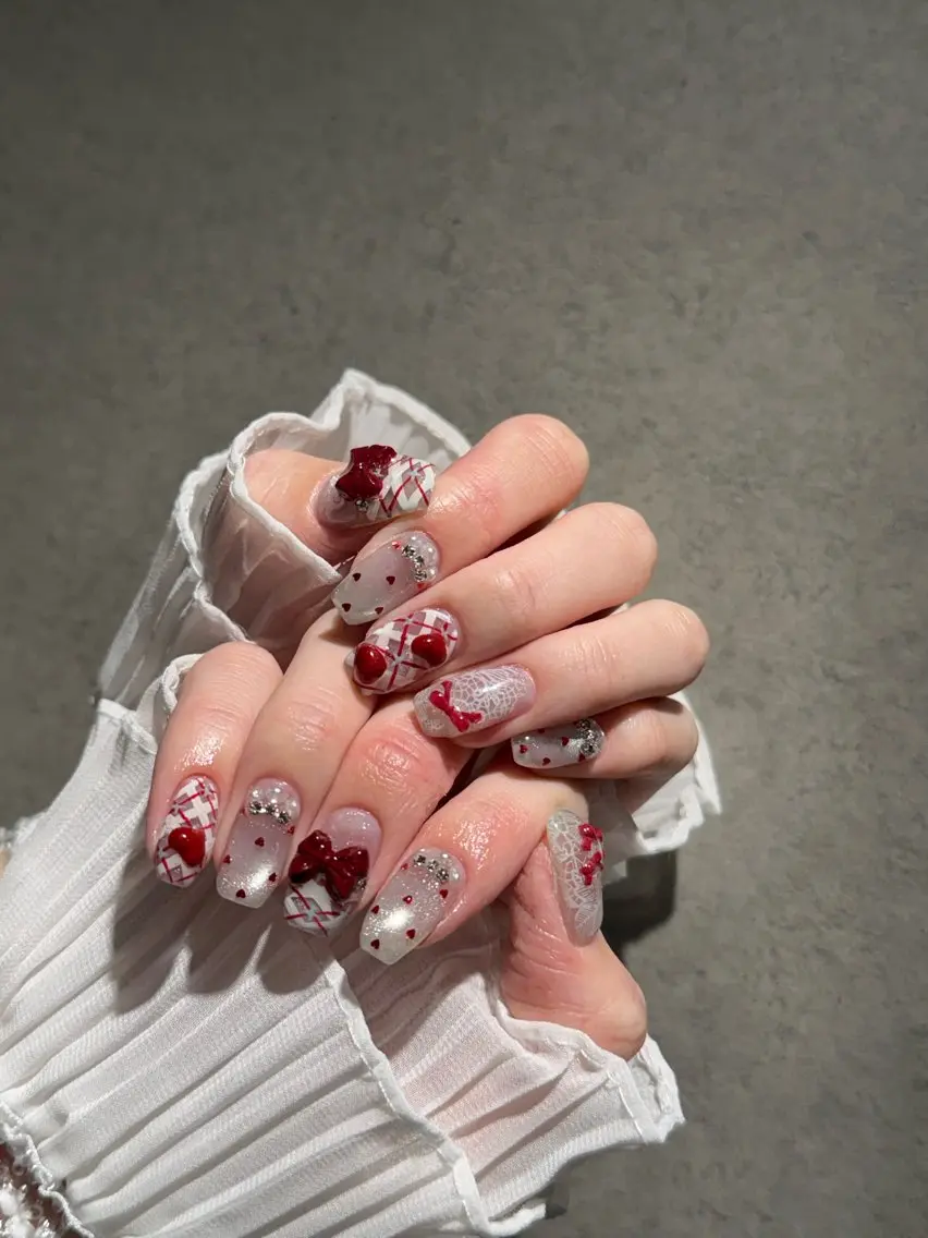ネイル I-nailロング /ワンホン/キラキラのネイルデザイン
