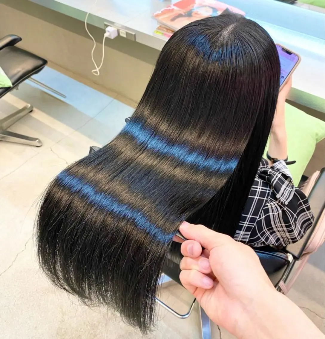 ロング パーマ 伸ばしかけ 縮毛矯正 酸性ストレート ストレートパーマ 縮毛矯正 艶髪と透明感を ‼️/若林のヘアスタイル