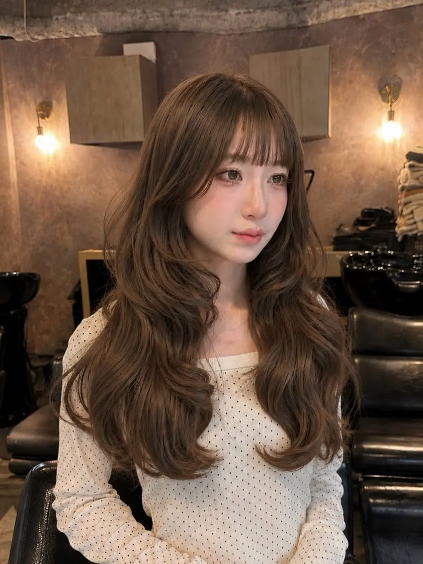 セミロング カラー ヘアアレンジ ヘアカラー トリートメント 🌱巴結生🌿グレー ジュ☁️ミルクティーのヘアスタイル