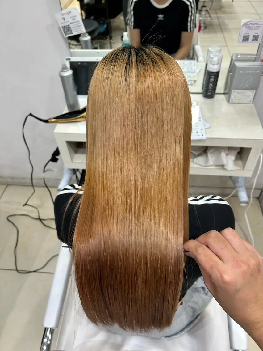 ロング カット 縮毛矯正 【髪質改善カラー】 瀧田嵐士🇰🇷のヘアスタイル