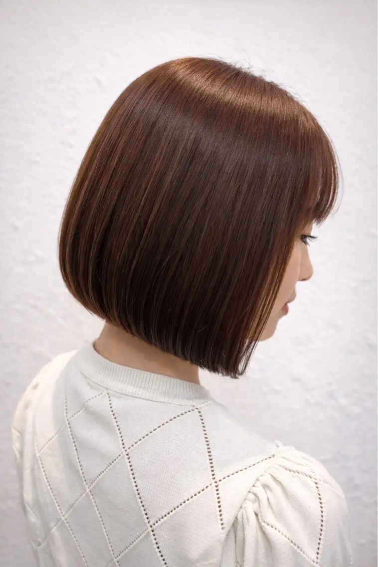 ショート カラー ワンレンボブ ベージュカラー ブリーチ ブリーチなしカラー ボブ 中原由貴 /WILLOW京橋のヘアスタイル