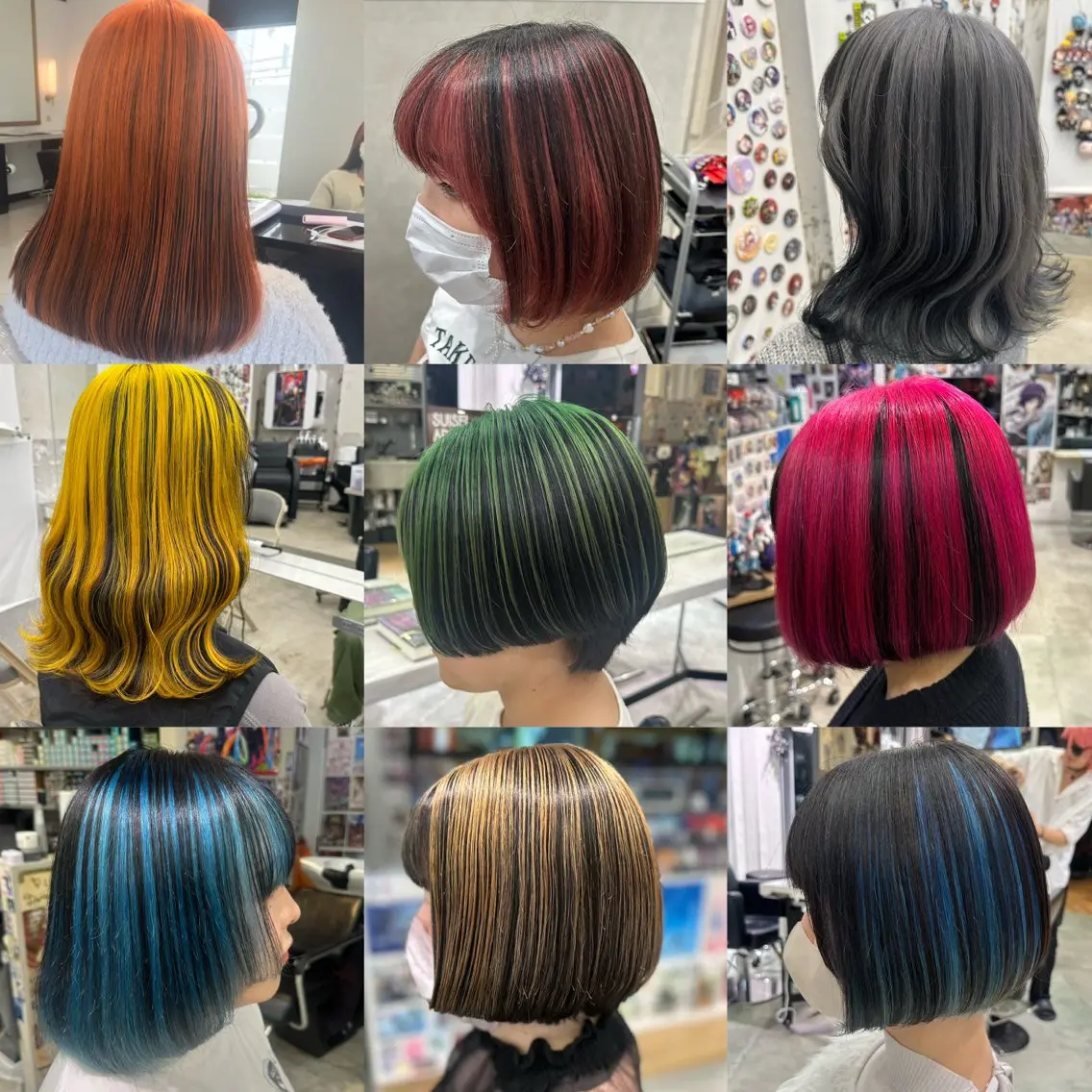 ミディアム カラー デザインカラー インナーカラー ヘアカラー トリートメント 髪質改善カラー デザインカラーあらげのヘアスタイル