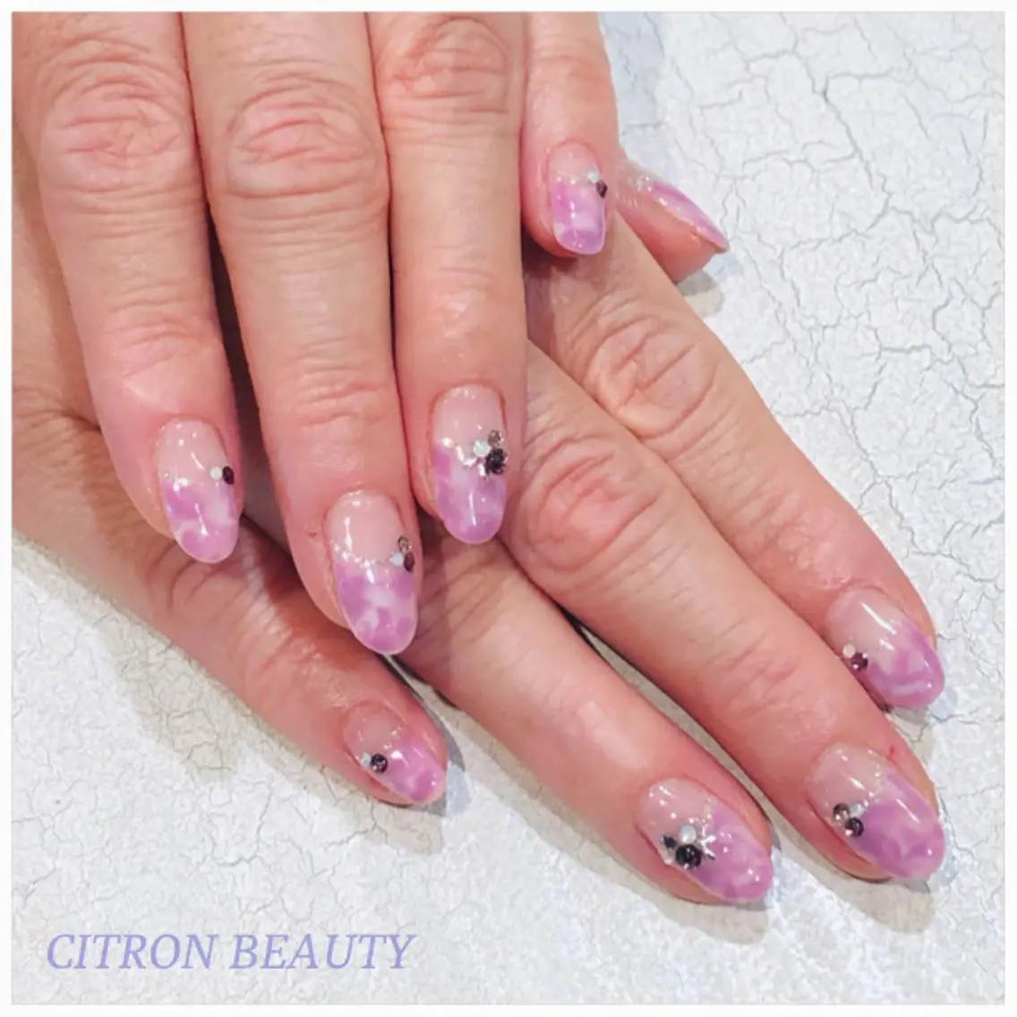 ネイル フレンチネイル ハロウィン パープル CITRON NAIL💅練習生のネイルデザイン