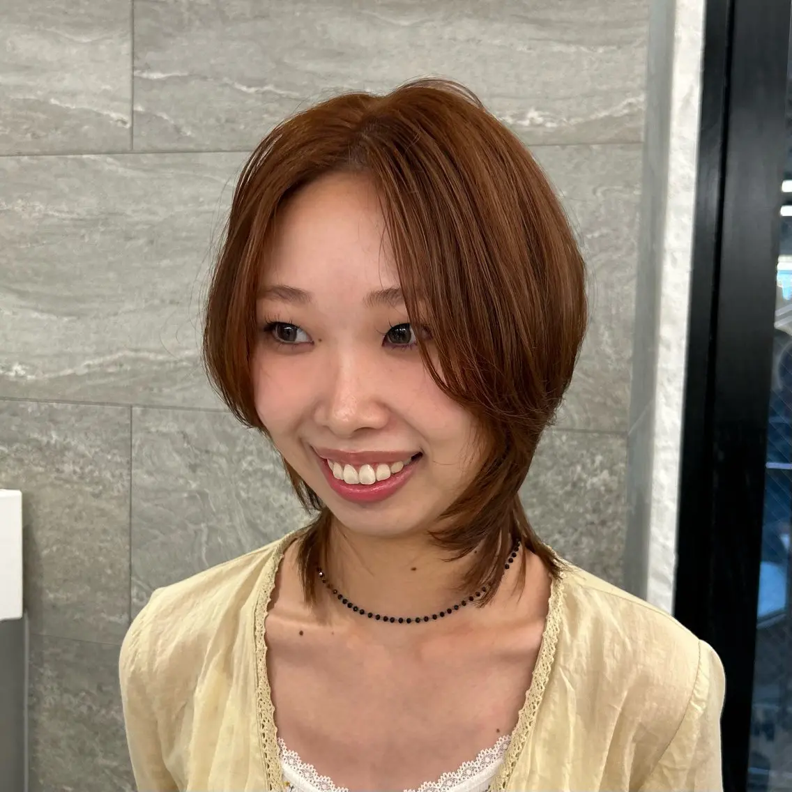 ミディアム カラー ブラウンカラー オレンジ オレンジブラウン ヘアカラー 🌴海外ハイライト 🌴KUREA🌴のヘアスタイル