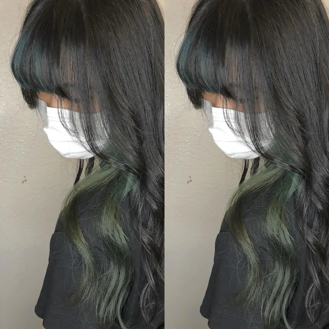 ロング カラー ブリーチ インナーカラー あさだ しゅうたろうのヘアスタイル
