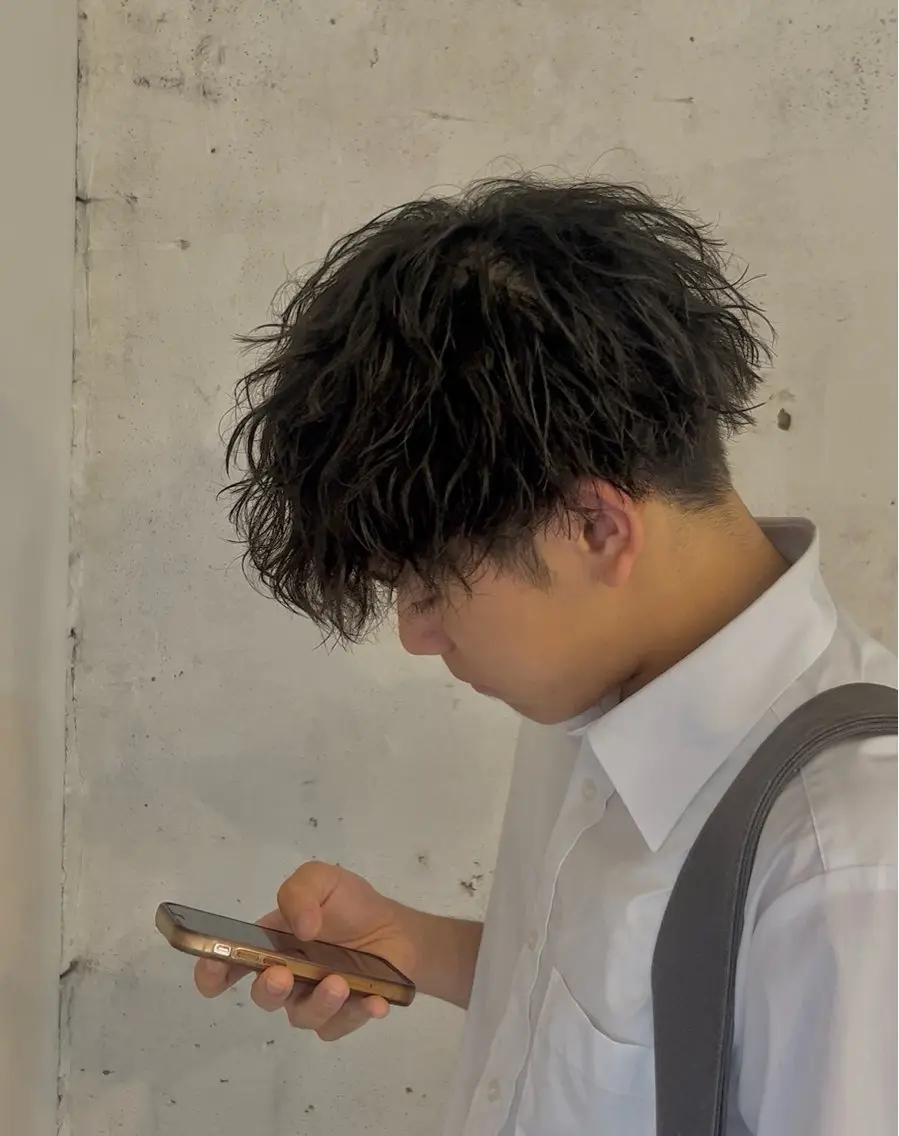 ショート カット パーマ メンズ特化美容師 ‼️　永留　卓己のヘアスタイル