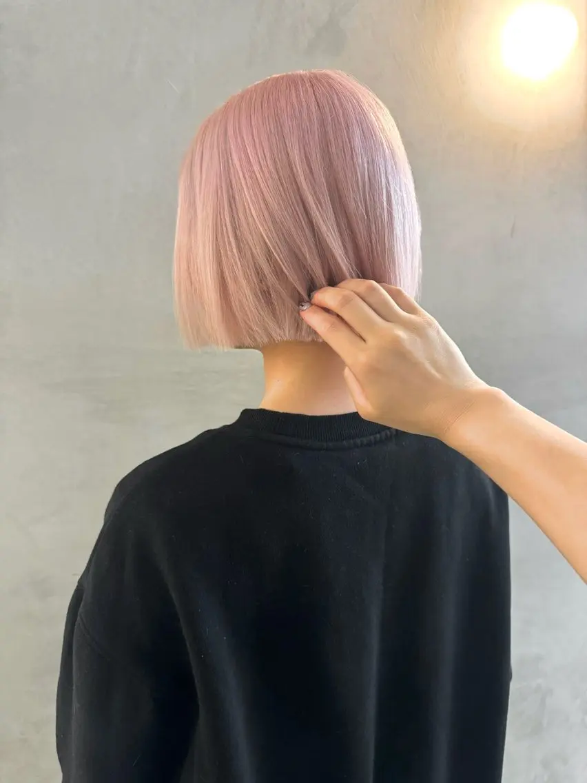 ショート カラー ベージュカラー ピンクカラー ピンクベージュ ボブ カット 梅田/ハイトーン/ Juriのヘアスタイル
