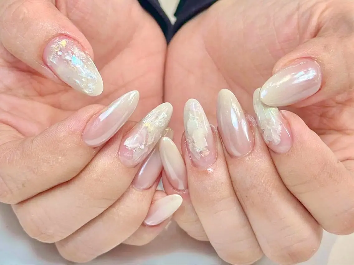 ネイル アートネイル ボルドー フレンチネイル ジェルネイル 氷ネイル・うるうるネイル ハンドネイル Yuki Nailsalonのネイルデザイン