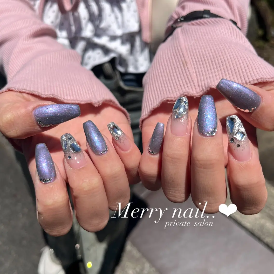 ネイル ロングネイル ハンドネイル Merry nail ..❤︎のネイルデザイン