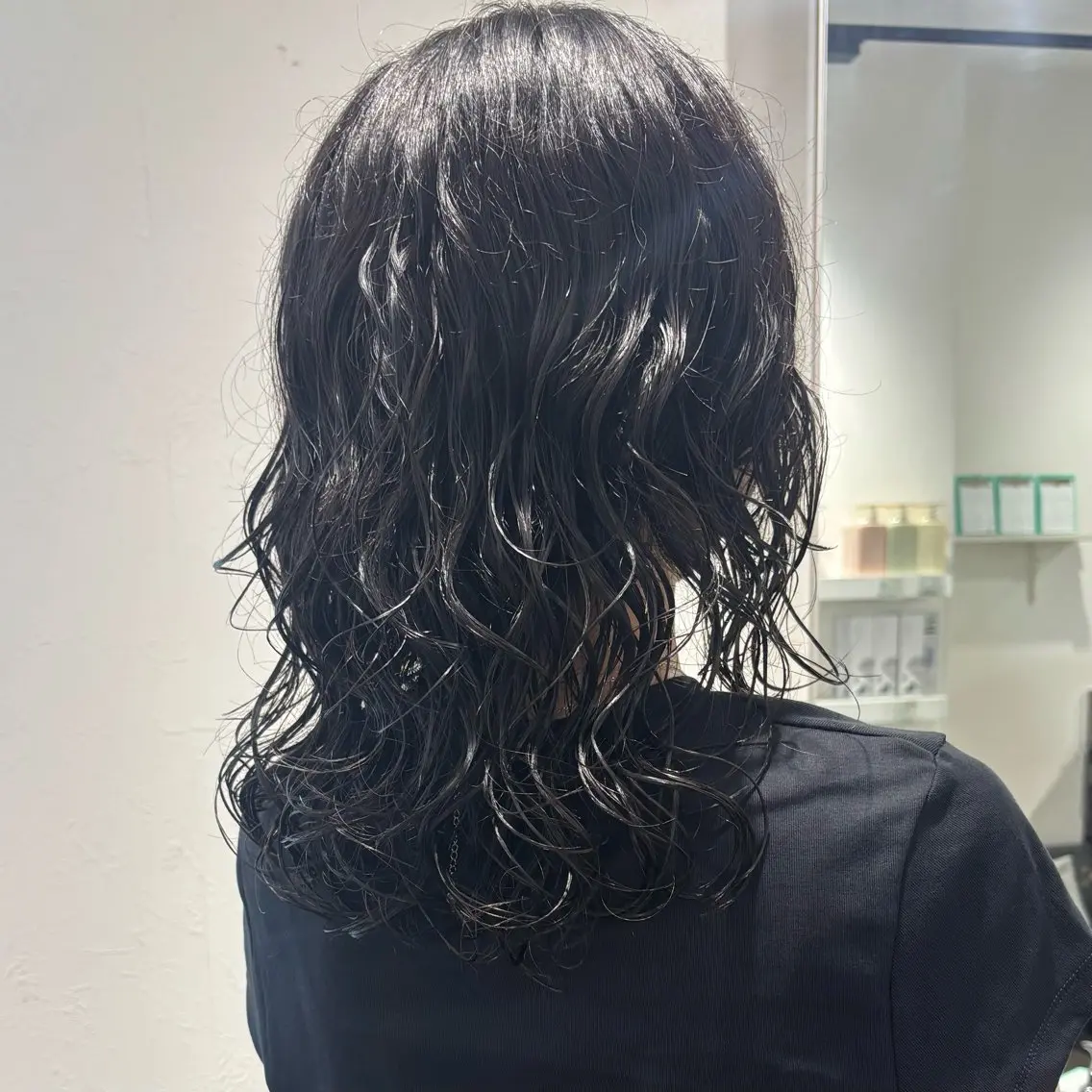 セミロング パーマ 髪質改善ストレート /暖色カラー🎀🪞のヘアスタイル
