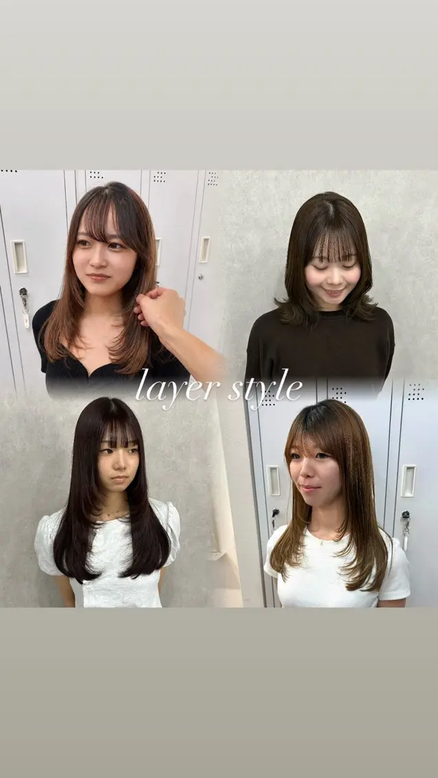 セミロング レイヤーカット 無料カットモデル/ 梅田🦋さかそ。のヘアスタイル