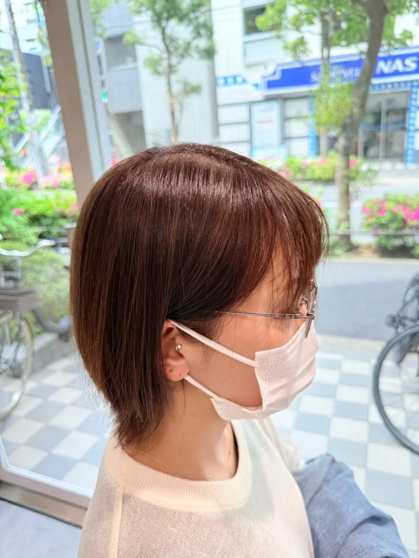ショート ハイライト カット ヘアカラー 白髪ぼかしデザイン ハイライト/宮本純登のヘアスタイル
