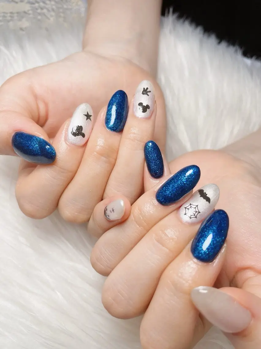 ネイル ブルー ラメ(グリッター) nailsalon Rinのネイルデザイン