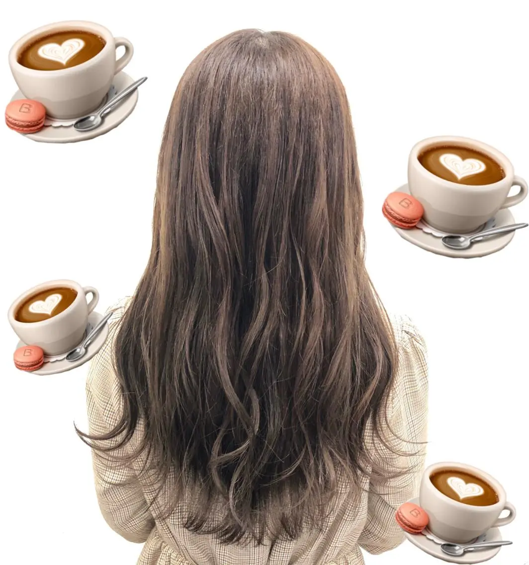 ロング カラー パーマ ヘアアレンジ メンズ キッズ 上品＆韓国風 🥀海心🥀のヘアスタイル
