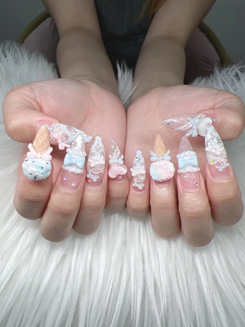 ネイル ハンドネイル Lee Nails チップ長さだし専門店のネイルデザイン