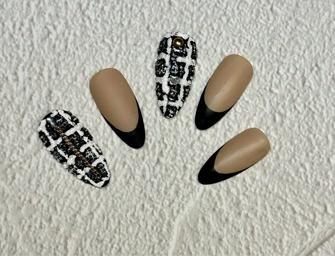 ネイル アートネイル フレンチネイル ニュアンスネイル ツイードネイル Mai’s nailのネイルデザイン