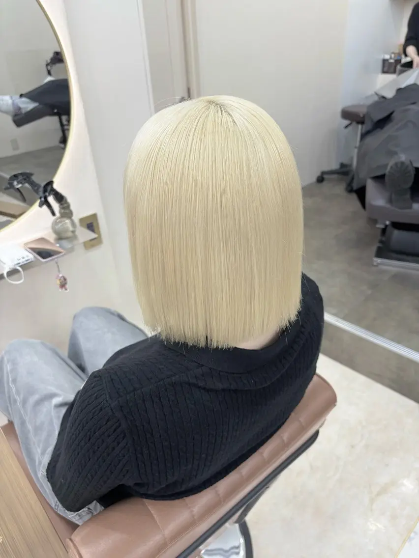 ミディアム カラー ヘアカラー トリートメント ヘッドスパ ハイトーン/ブリーチ 職人🦋森山陽向のヘアスタイル