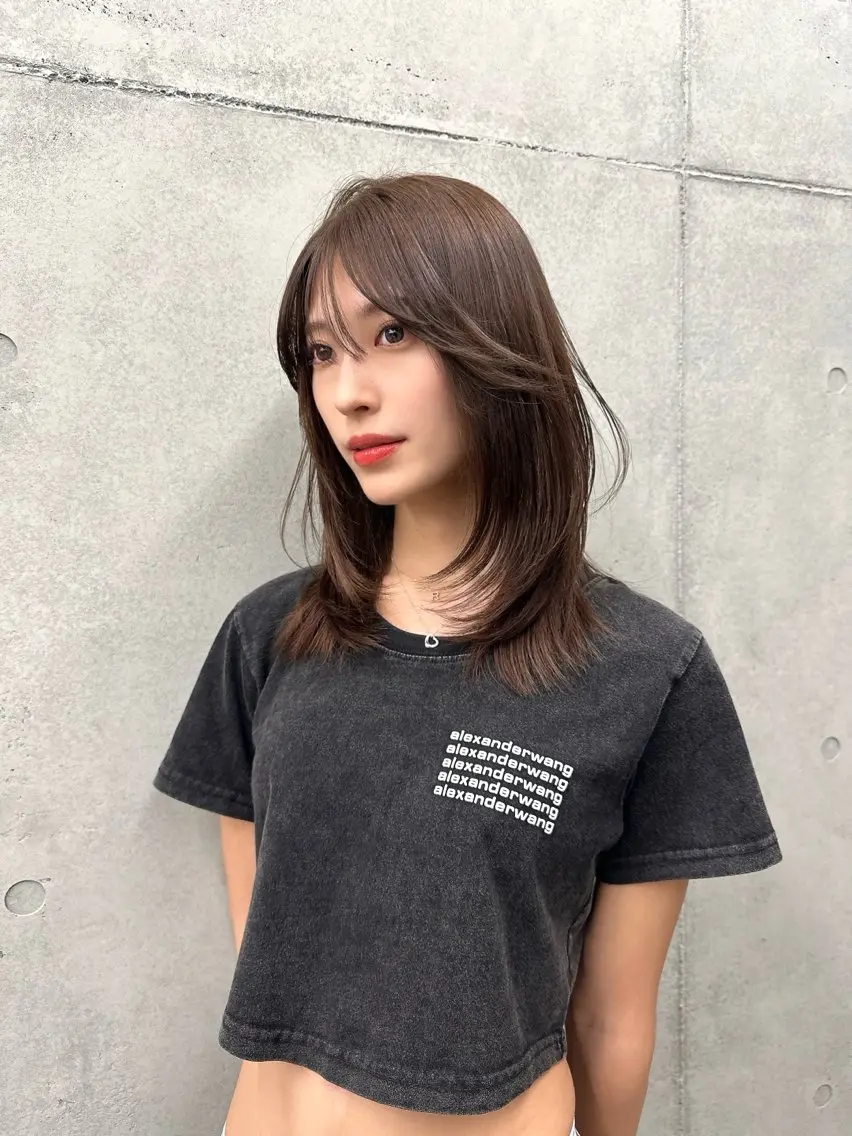 前髪カット+ケアカラー+3step超音波トリートメントの写真