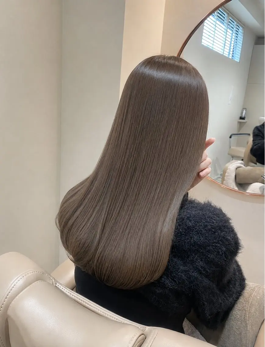 セミロング カラー ベージュカラー ブリーチ ダブルカラー ブリーチなしカラー MACO/ 難波美容室のヘアスタイル