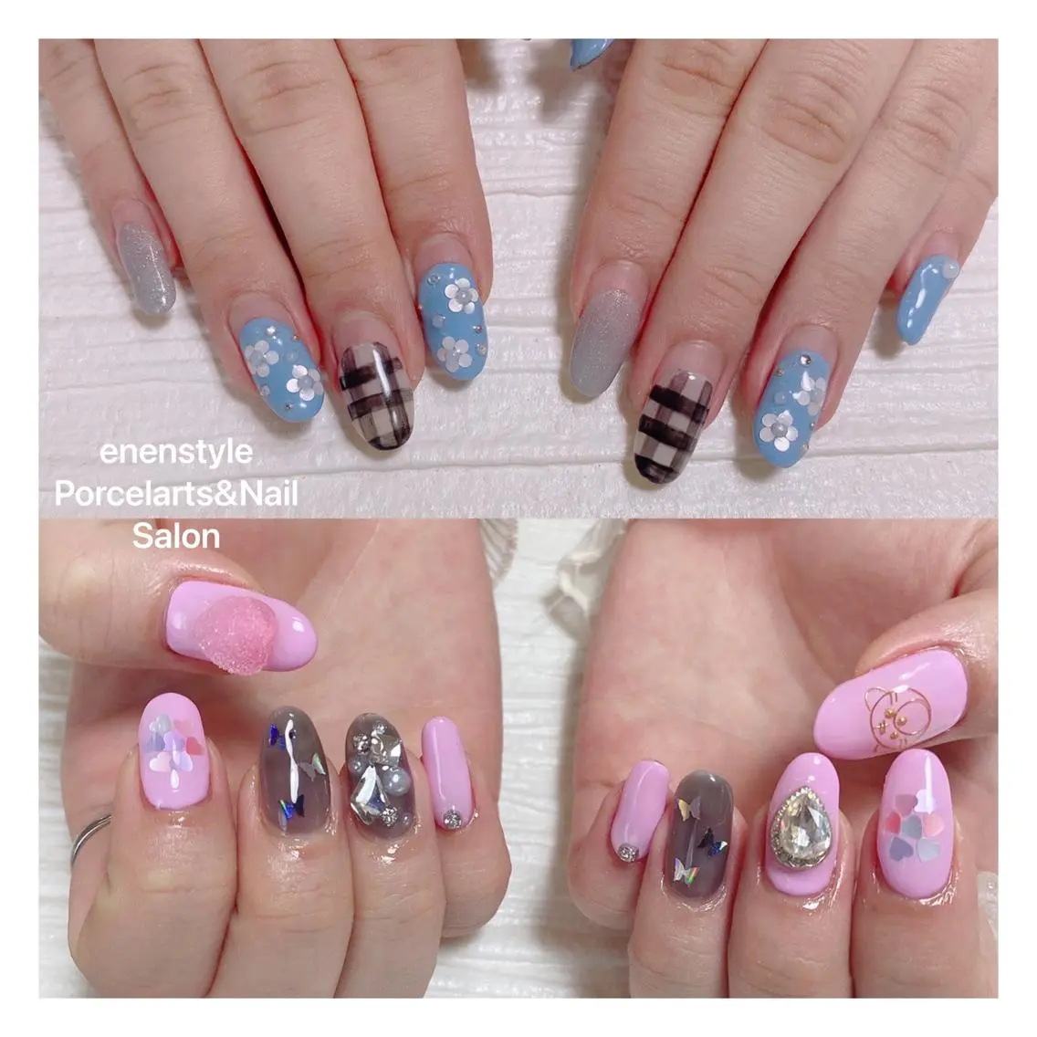 ミディアム ネイル ハンドネイル 🐾enen style 🐾のネイルデザイン