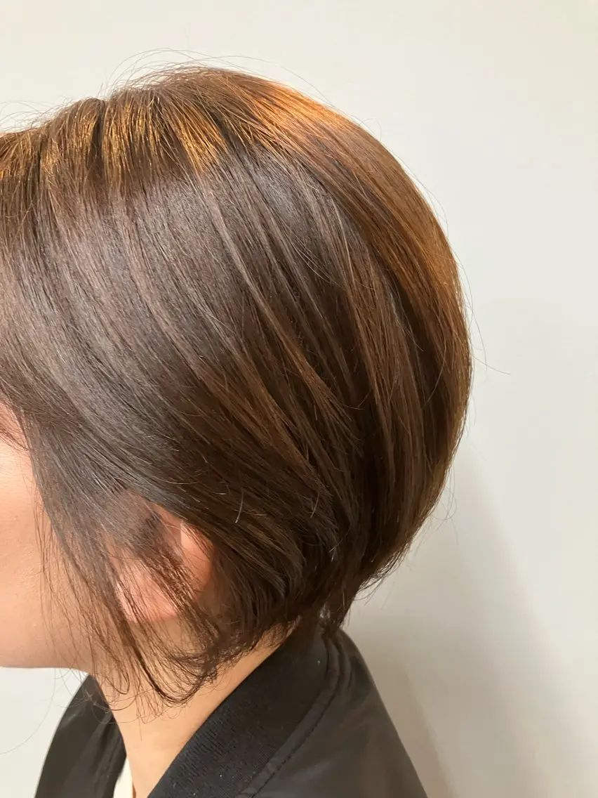 ショート カラー ベージュカラー ブラウンカラー イルミナカラー オレンジ 佐藤 知子のヘアスタイル