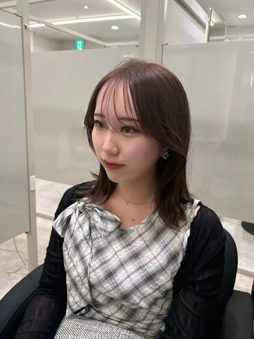 ミディアム カラー カット ヘアカラー よしえ/心斎橋 /中華ワンホンヘアのヘアスタイル