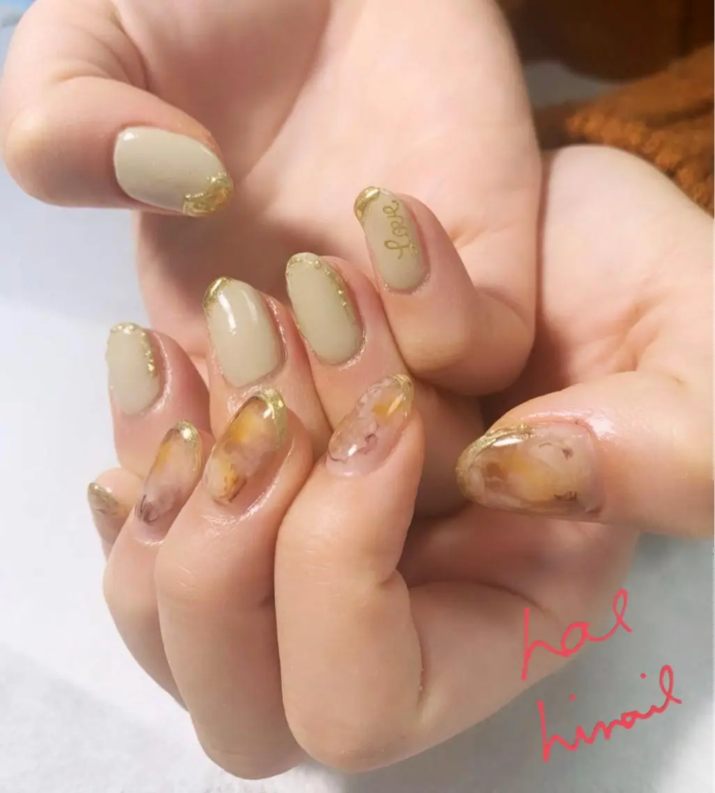 ネイル フレンチネイル ミラーネイル ニュアンスネイル はるひな ねいるのネイルデザイン