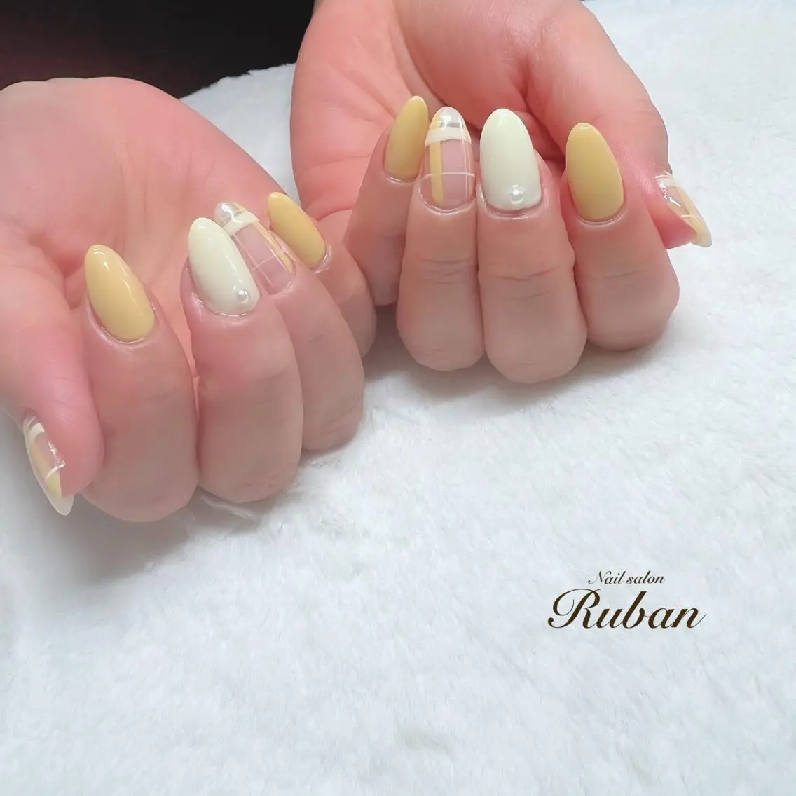 ネイル 黄色 Nail salon Rubanのネイルデザイン