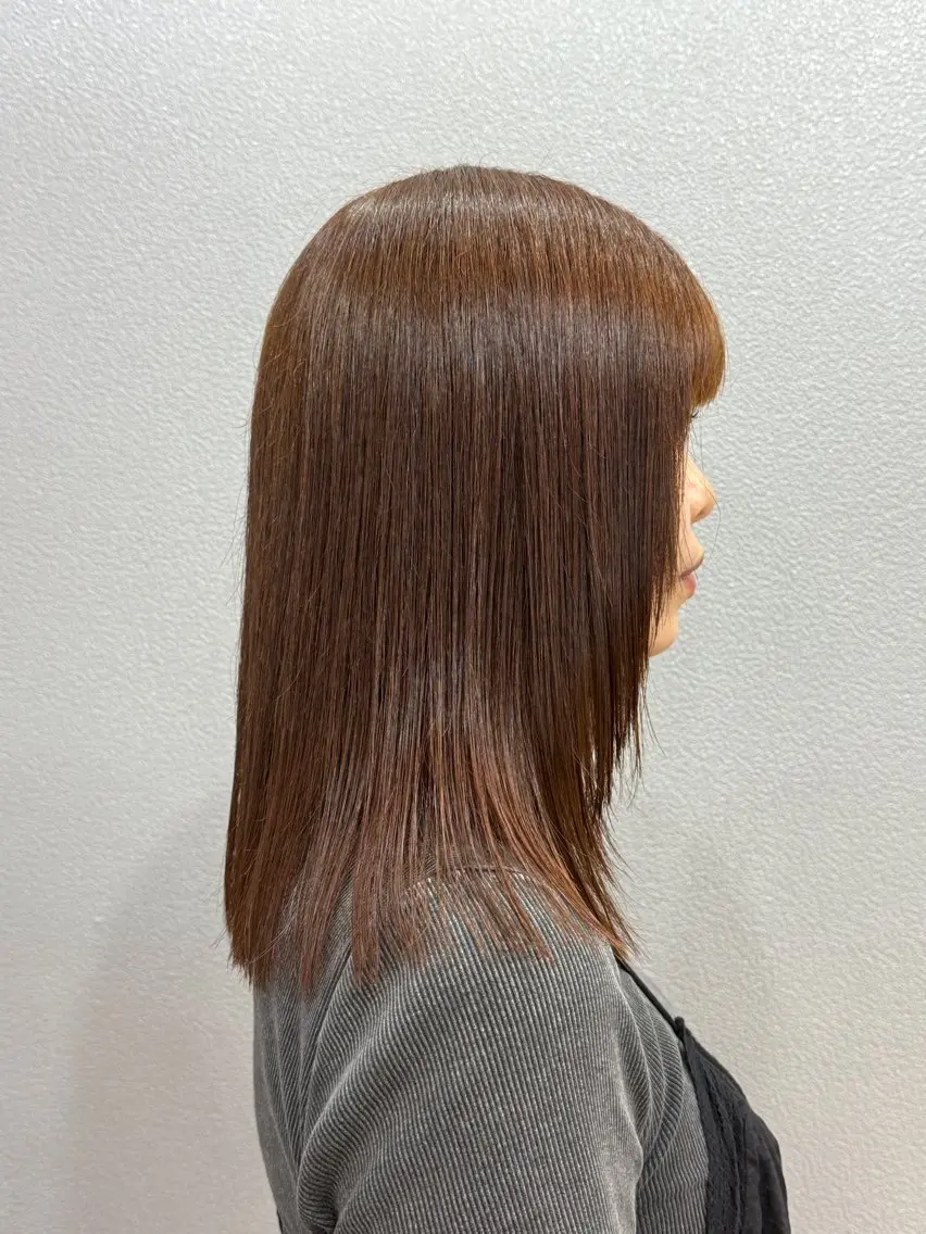 ミディアム カラー ブラウンカラー オレンジ オレンジブラウン カット ヘアカラー トリートメント 透明感カラー/パーマ 🌀アオノのヘアスタイル