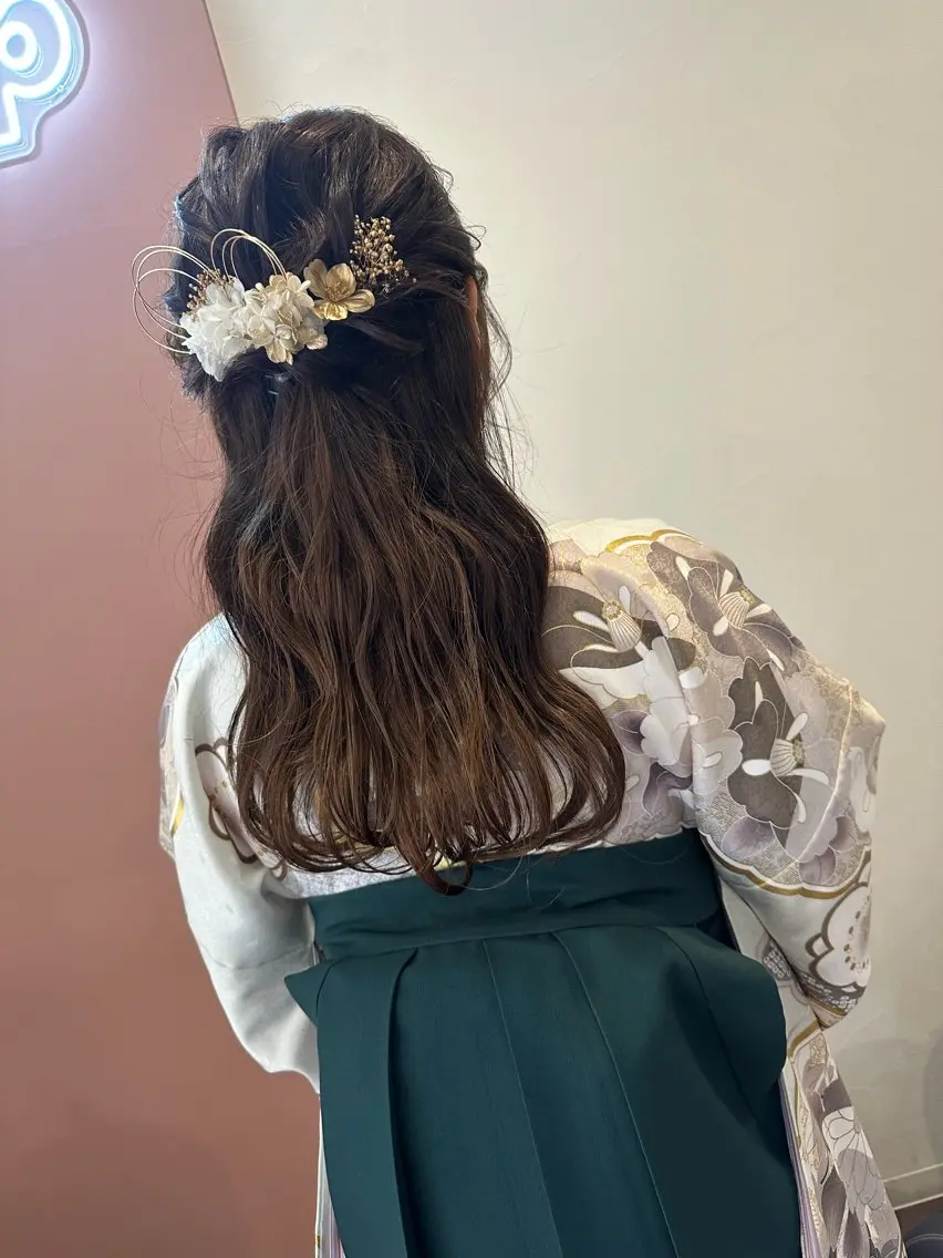 ロング ヘアアレンジ ハーフアップ 着付け pep natsumiのヘアスタイル