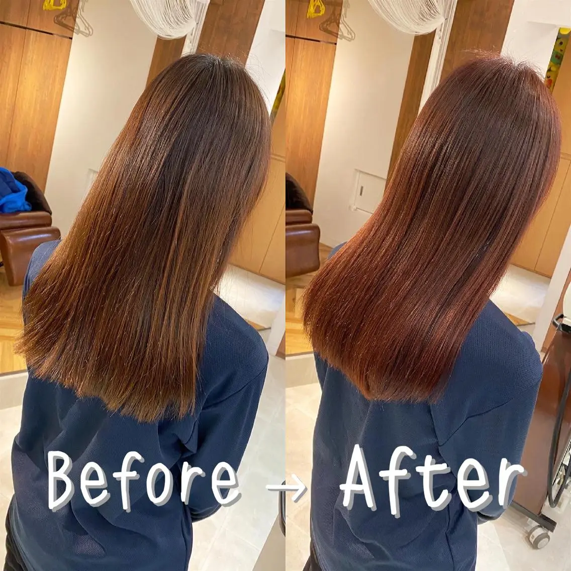 セミロング カラー ブラウンカラー ピンクカラー ピンクブラウン 髪質改善特化 安東駿介のヘアスタイル