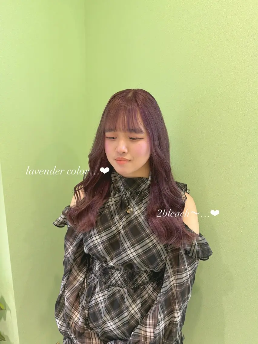 セミロング カラー ブリーチ ラベンダーカラー ヘアカラー エクステ🎀 暖色カラー🎀amiのヘアスタイル