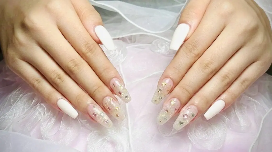 ネイル ジェルネイル ラメ(グリッター) シルバー ストーンネイル Michan Nailのその他イメージ