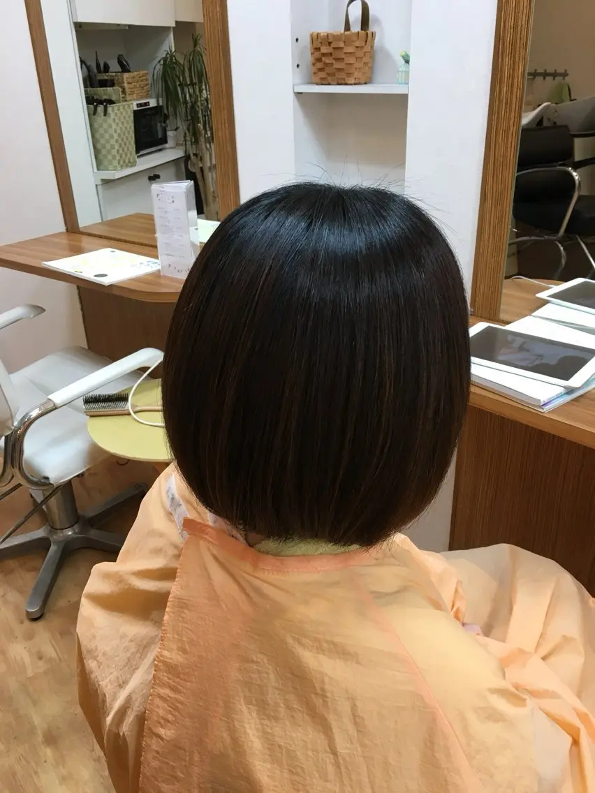 ショート 高畑駅×縮毛矯正 縮毛矯正×湯浅貴子のヘアスタイル