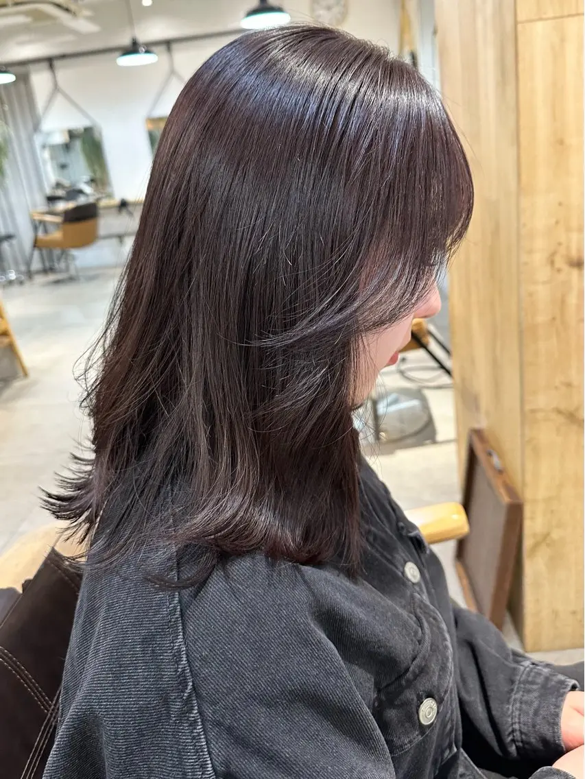 セミロング カラー カット ヘアカラー トリートメント ヘッドスパ 縮毛/透明感カラー Mariamu🫧のヘアスタイル