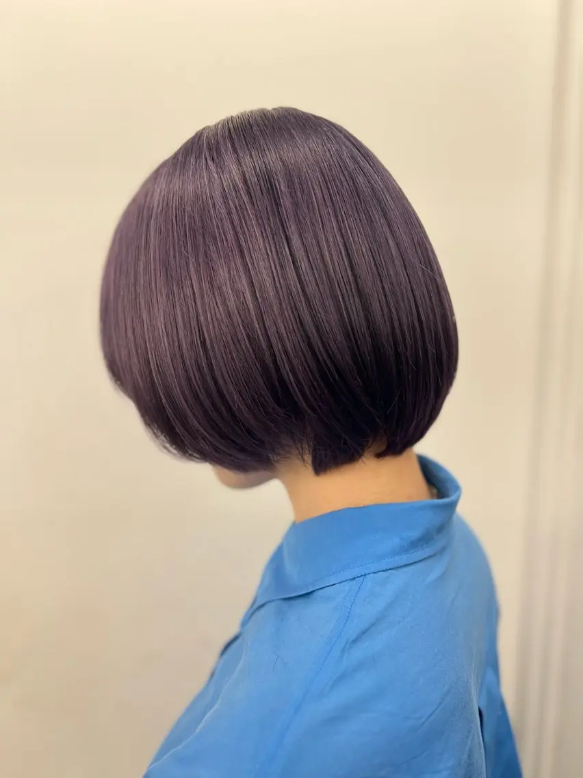 ミディアム カラー カシス 透明感カラー ラベンダーカラー ラベンダーグレー カット ヘアカラー 透明感カラー特化🫧 🦋栗原🦋のヘアスタイル