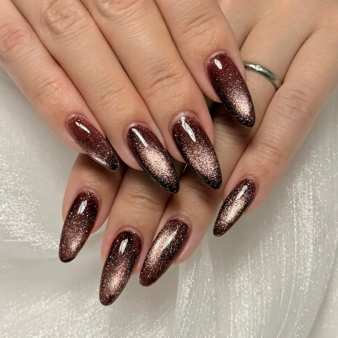 ネイル ブラウン ワンカラーネイル ハンドネイル calm nailのネイルデザイン