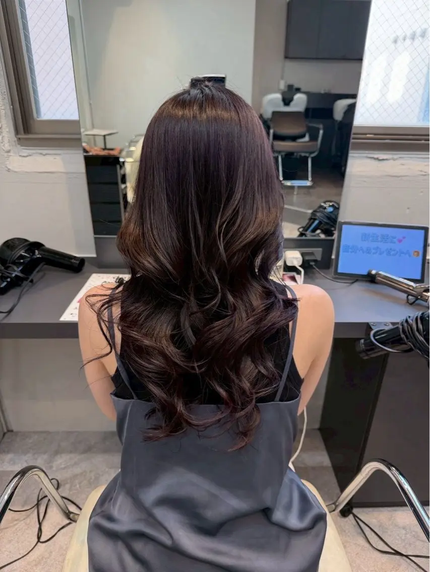 ロング カラー ダブルカラー 透明感カラー🩵 ワンホンカラー/えりのヘアスタイル