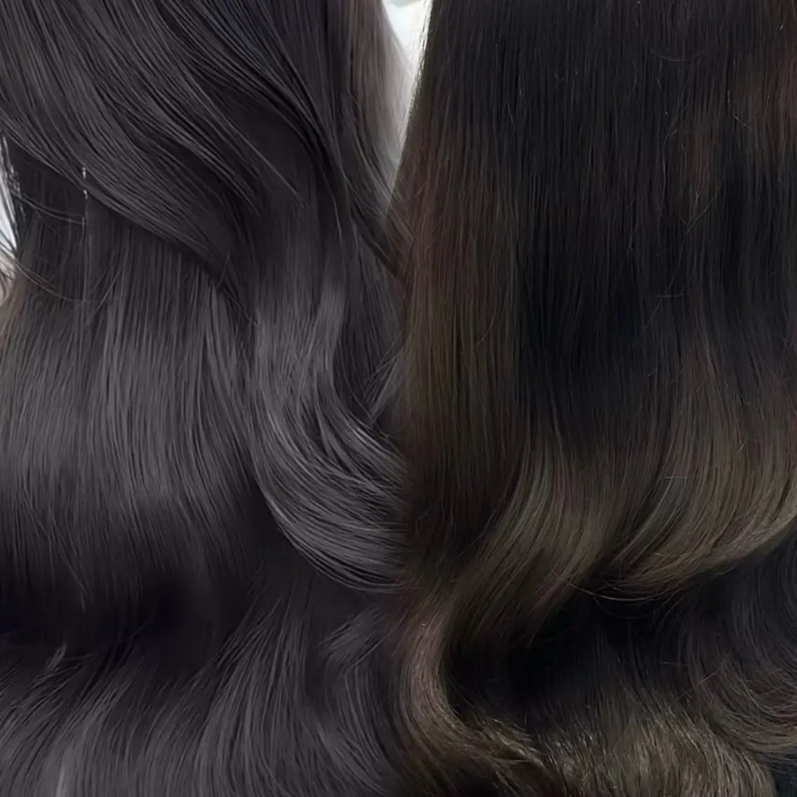 ロング ヘアカラー 𝐤𝐚𝐧𝐚𝐞 🩶韓国風｜ガーリーのヘアスタイル