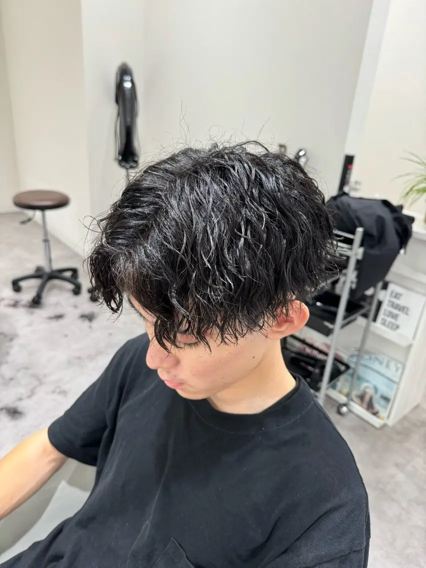 ミディアム ミディアムパーマ カット パーマ 岐阜No.1メンズ 美容師／村上達紀のヘアスタイル