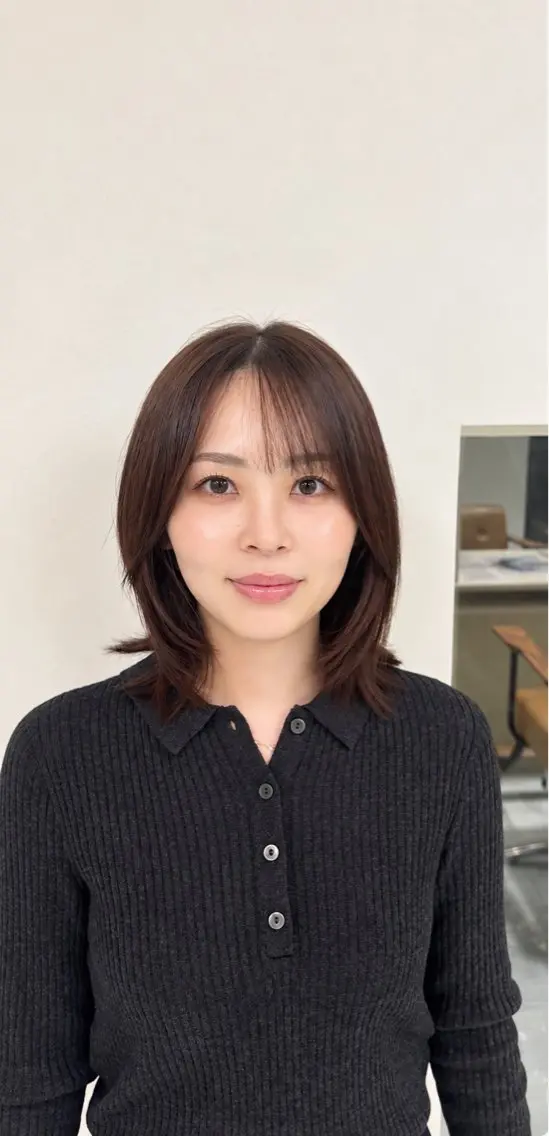 ミディアム カット ヘアカラー トリートメント シルエット重視✂︎ 髙橋　盾のヘアスタイル