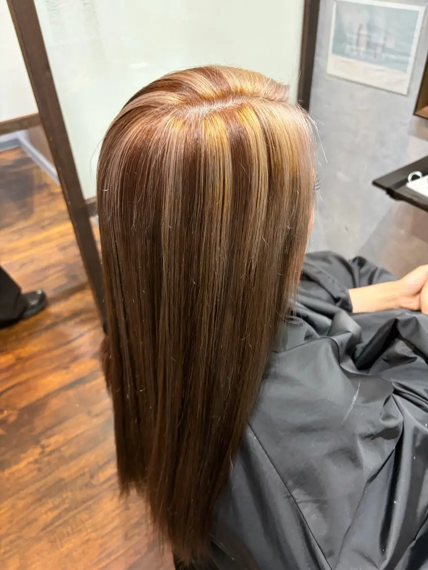 カラー ミストバング  フェイスフレーミング ハイライトカラー ヘアカラー 武田 美来のヘアスタイル