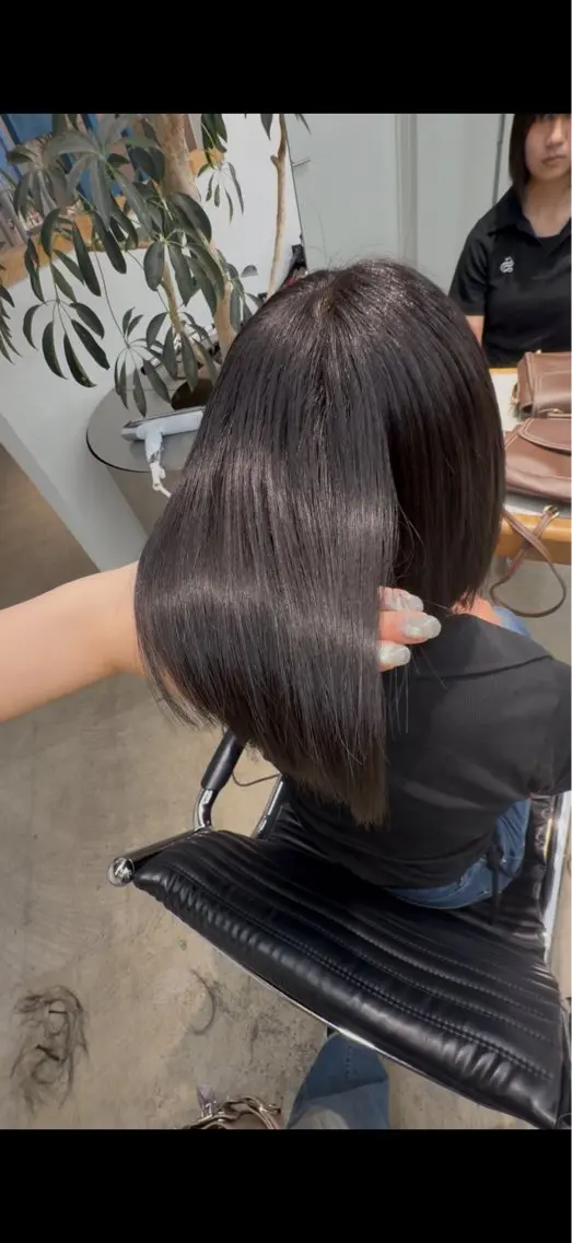 ミディアム 縮毛矯正 かすみ/名駅徒歩5分 /カットモデルのヘアスタイル