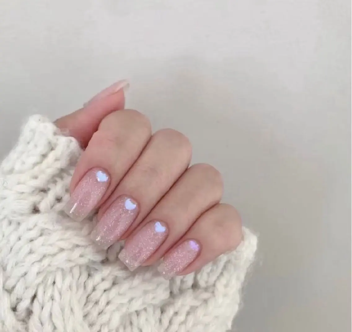 ネイル フラワーネイル フレンチネイル ジェルネイル ガラスフレンチ ハート ハンドネイル Oomiya 服部のネイルデザイン