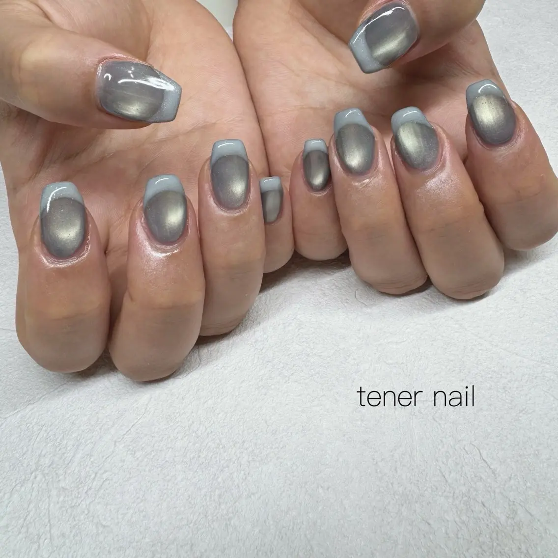 ネイル フレンチネイル マグネットネイル マグネットフレンチ ハンドネイル テネルネイル tener nailのネイルデザイン
