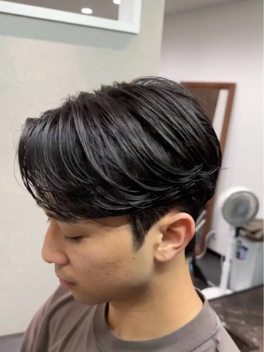 ミディアム メンズ 縮毛矯正 福井 太暉のヘアスタイル