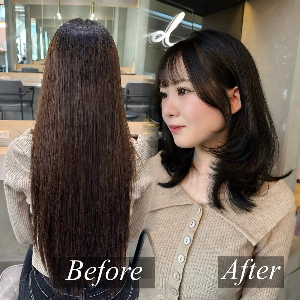 【当日限定✅】骨格診断カット＋透明感カラー🌟＋乾燥ケアトリートメント✂️超音波アイロン付き🤍ロング/レイヤー/韓国の写真